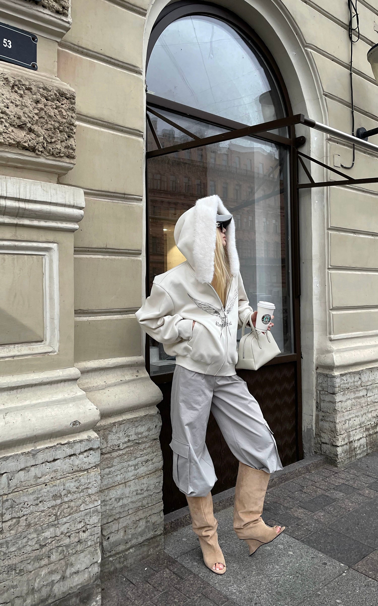 Rase le sol Sweat à capuche en polaire avec motif aile