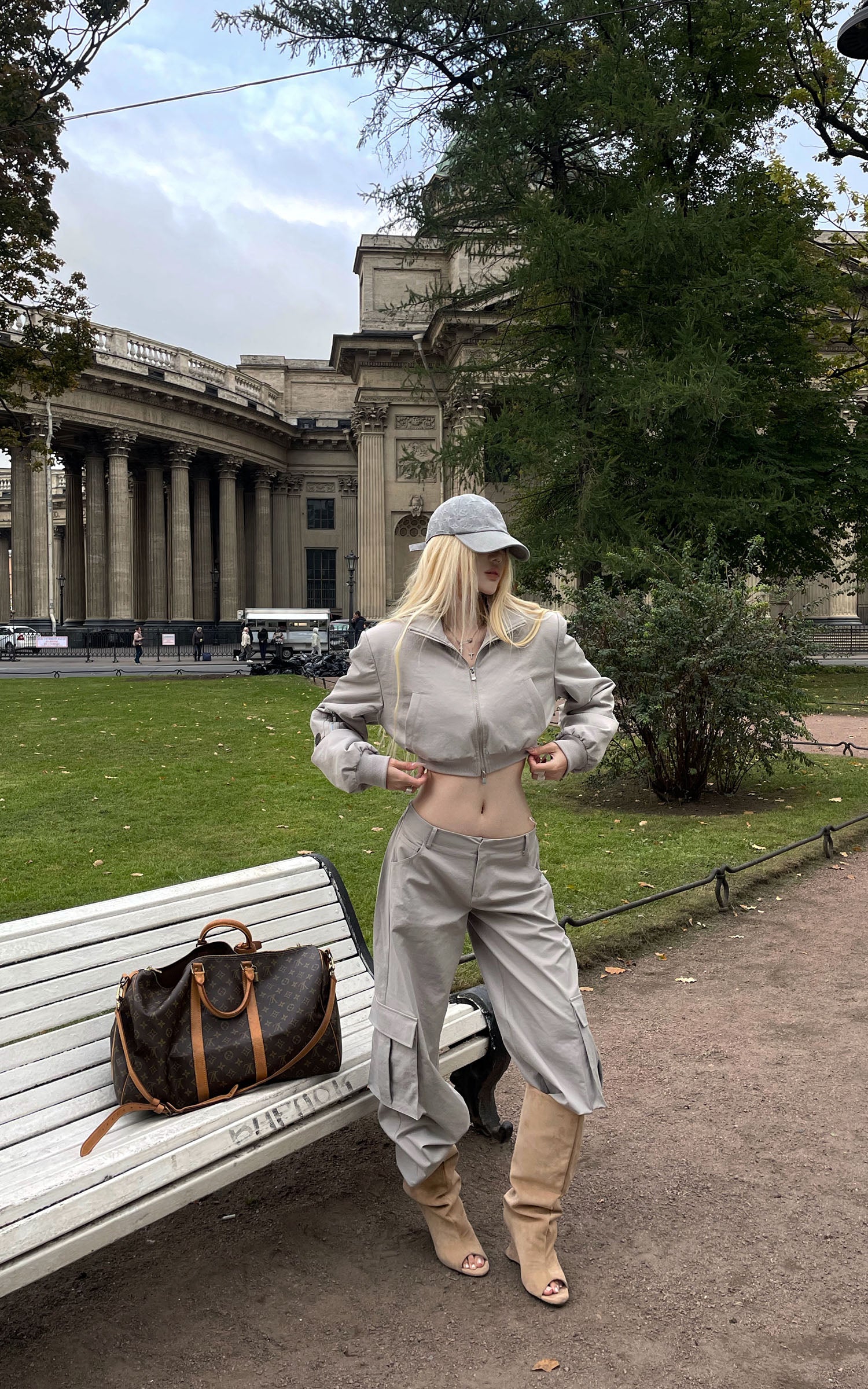 Rase le sol Utility Jacket and Wide-Leg Cargo Pants Set