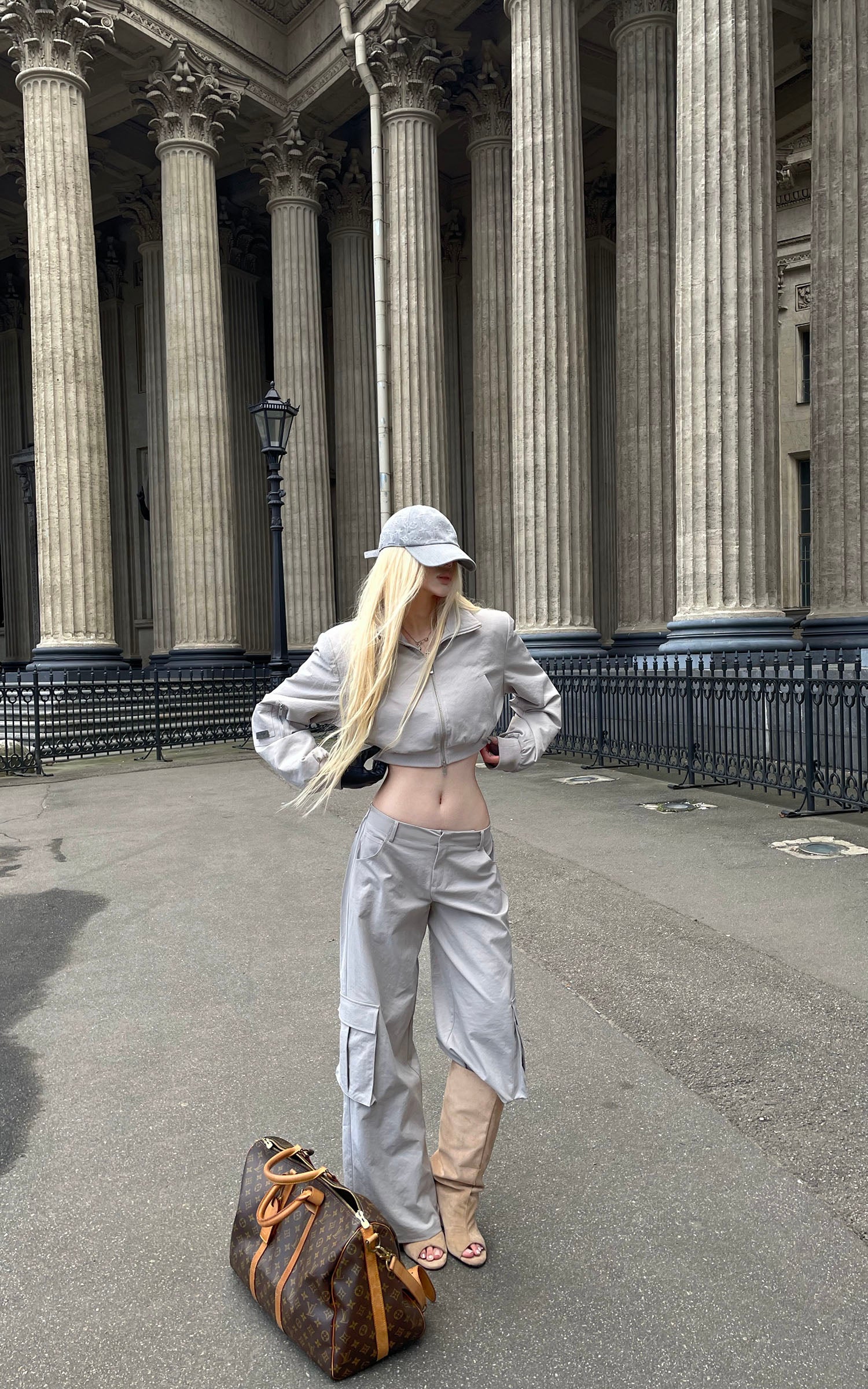 Rase le sol Utility Jacket and Wide-Leg Cargo Pants Set