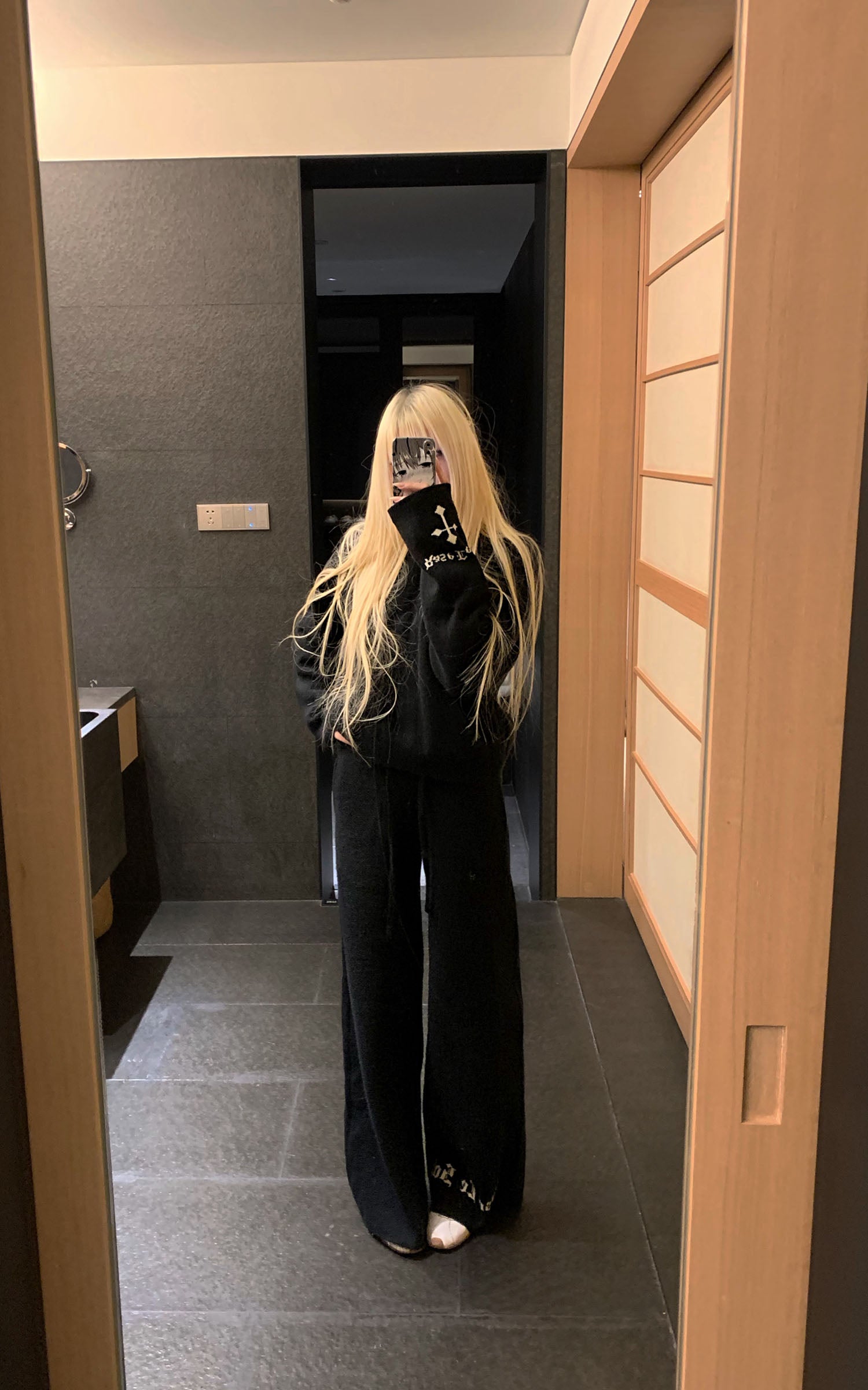 Rase le sol ウールニットセーター ワイドレッグパンツセット