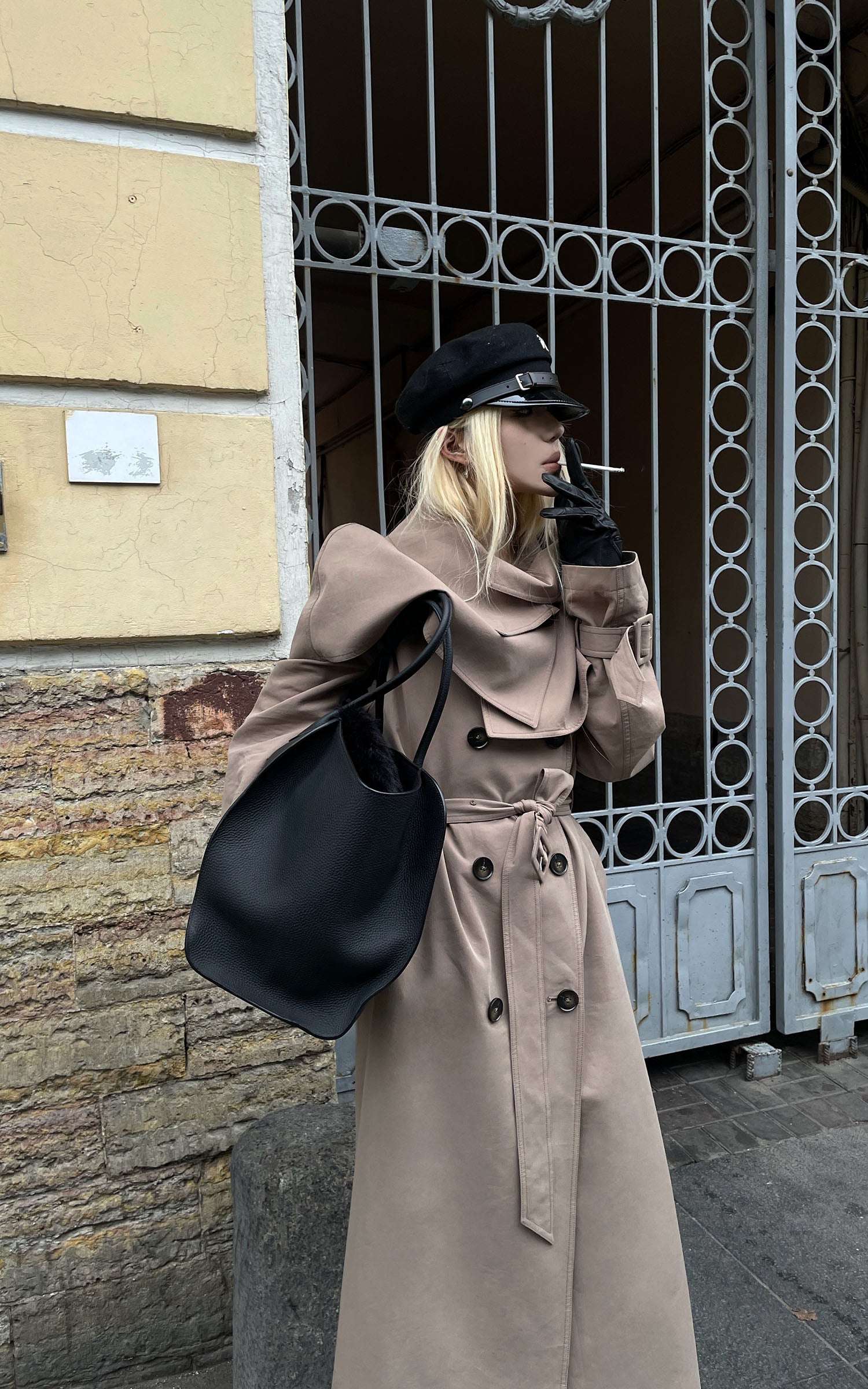 Rase le sol ドレープケープトレンチコート