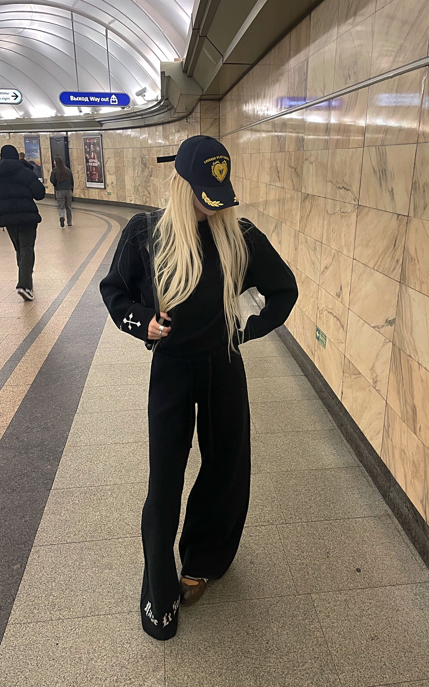 Rase le sol ウールニットセーター ワイドレッグパンツセット