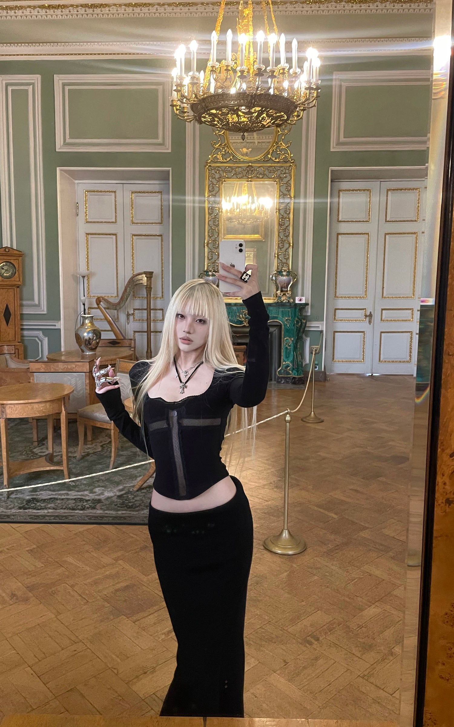 Rase le sol Lace Panel Corset Top