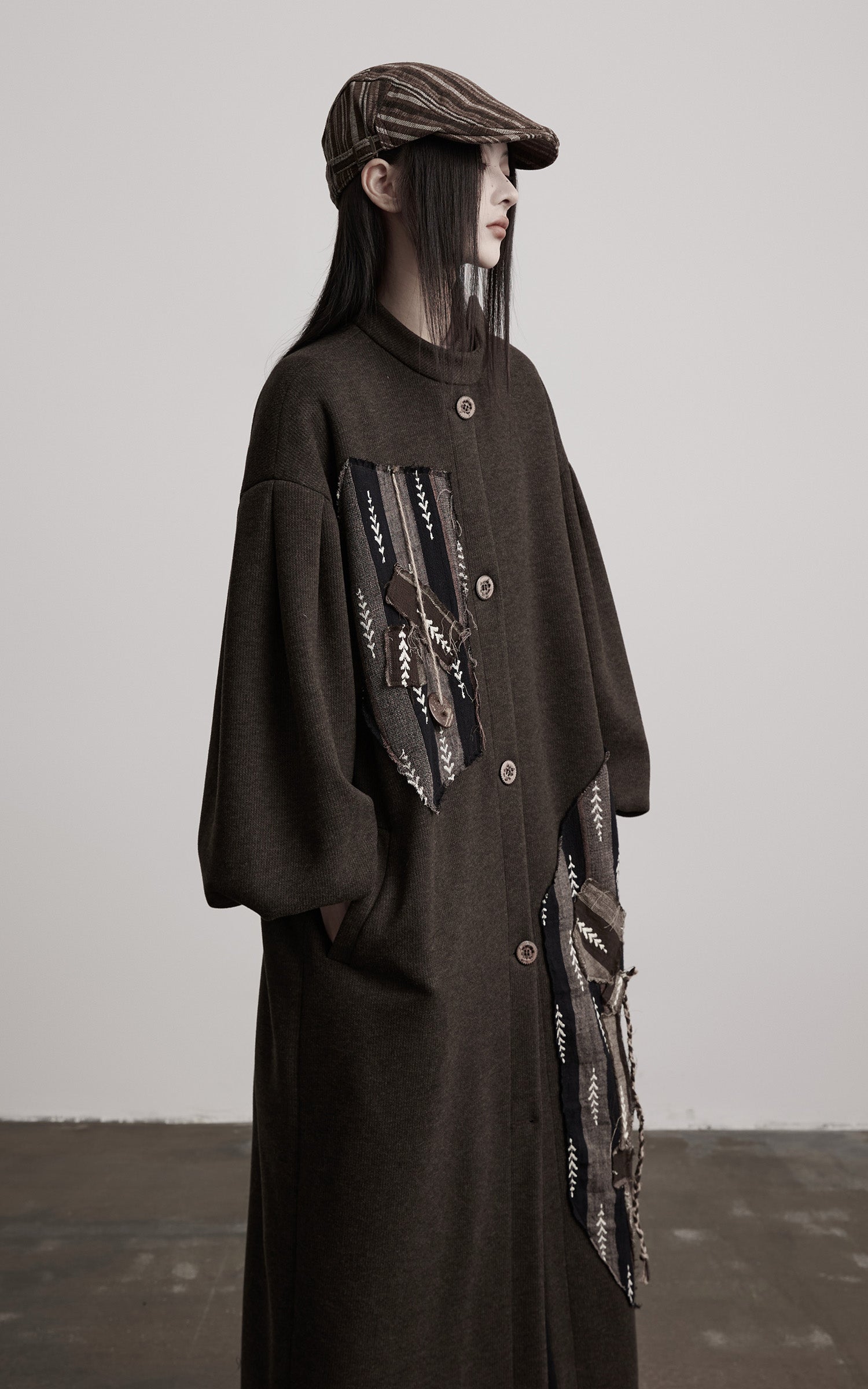 DOINDULGE Patchwork Embroidered Long Coat
