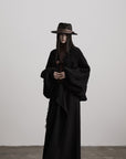 DOINDULGE Sculptural Cable-Knit Cardigan with Oversized Sleeves