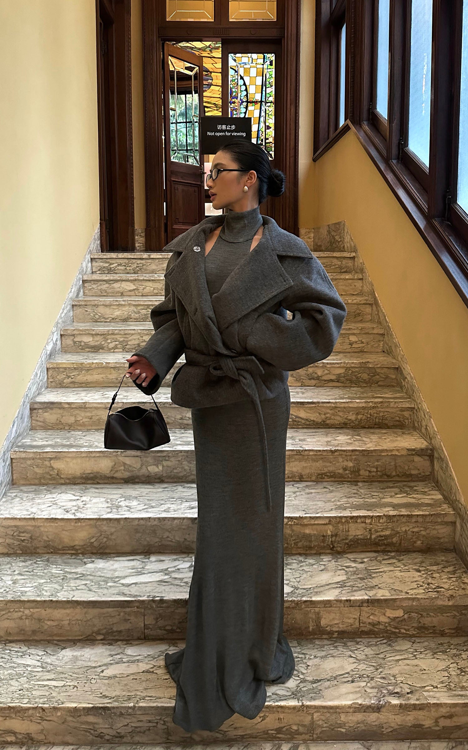 ROVENTE Halter Backless Rib-Knit Maxi Dress