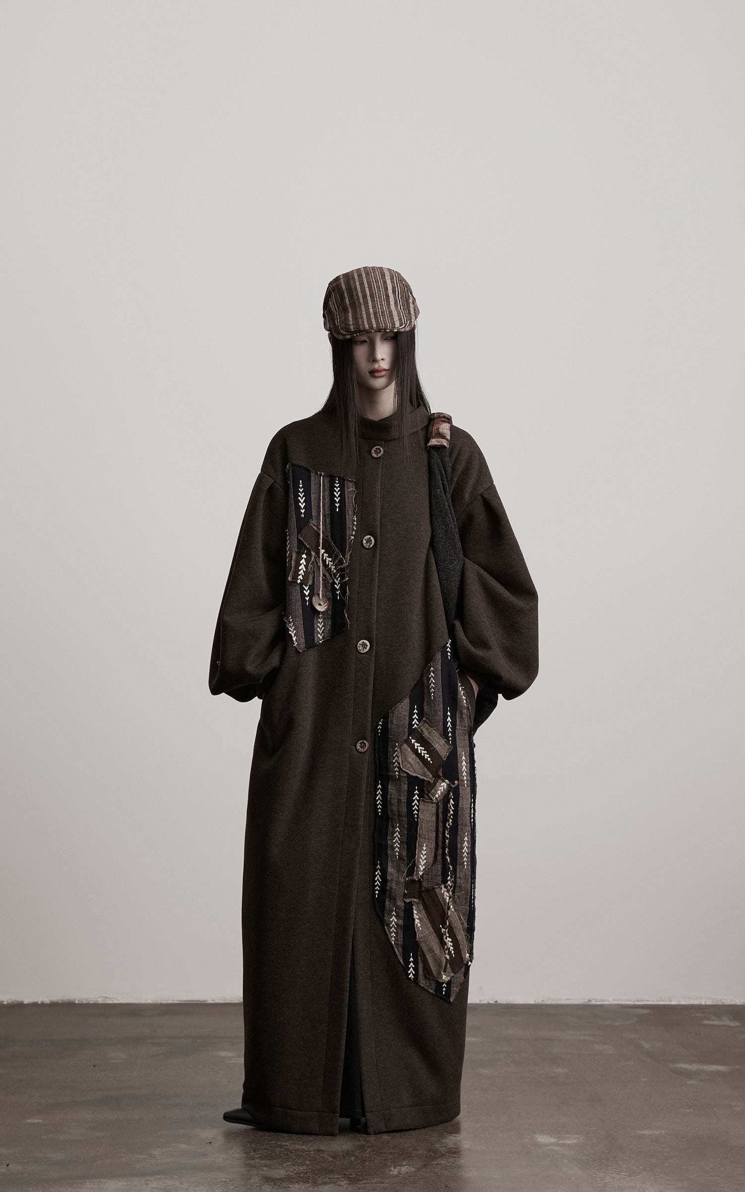 DOINDULGE Patchwork Embroidered Long Coat