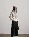 DOINDULGE Faux Fur-Panel Textured Jacket