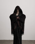 DOINDULGE Embroidered Hooded Cloak Jacket