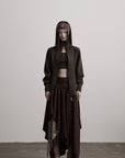 DOINDULGE Structured Wool Jacket with Raw-Edge Collar Detail