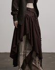 DOINDULGE Layered Asymmetric Skirt with Braided Rope Detail