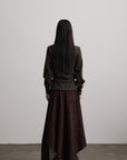 DOINDULGE Layered Asymmetric Skirt with Braided Rope Detail