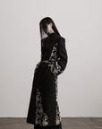 DOINDULGE Embroidered Asymmetric Long Coat