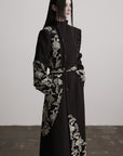 DOINDULGE Embroidered Asymmetric Long Coat