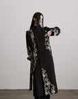 DOINDULGE Embroidered Asymmetric Long Coat