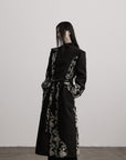 DOINDULGE Embroidered Asymmetric Long Coat