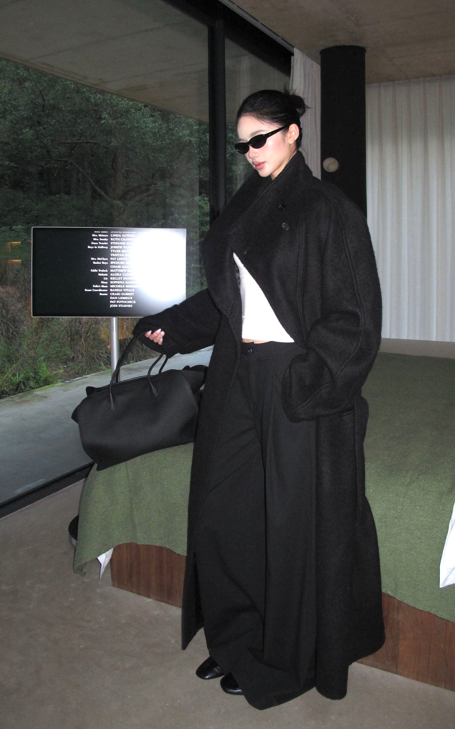 ROVENTE テクスチャードウールコート オーバーサイズラペル付き &amp; タイベルト