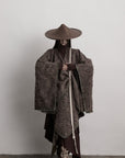 DOINDULGE Textured Jacquard Fringe Cloak