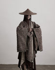 DOINDULGE Textured Jacquard Fringe Cloak