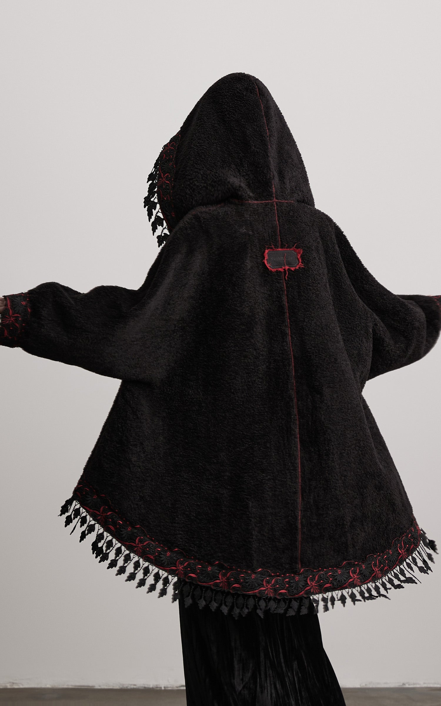 DOINDULGE Embroidered Hooded Cloak Jacket