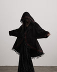 DOINDULGE Embroidered Hooded Cloak Jacket