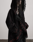 DOINDULGE Embroidered Hooded Cloak Jacket