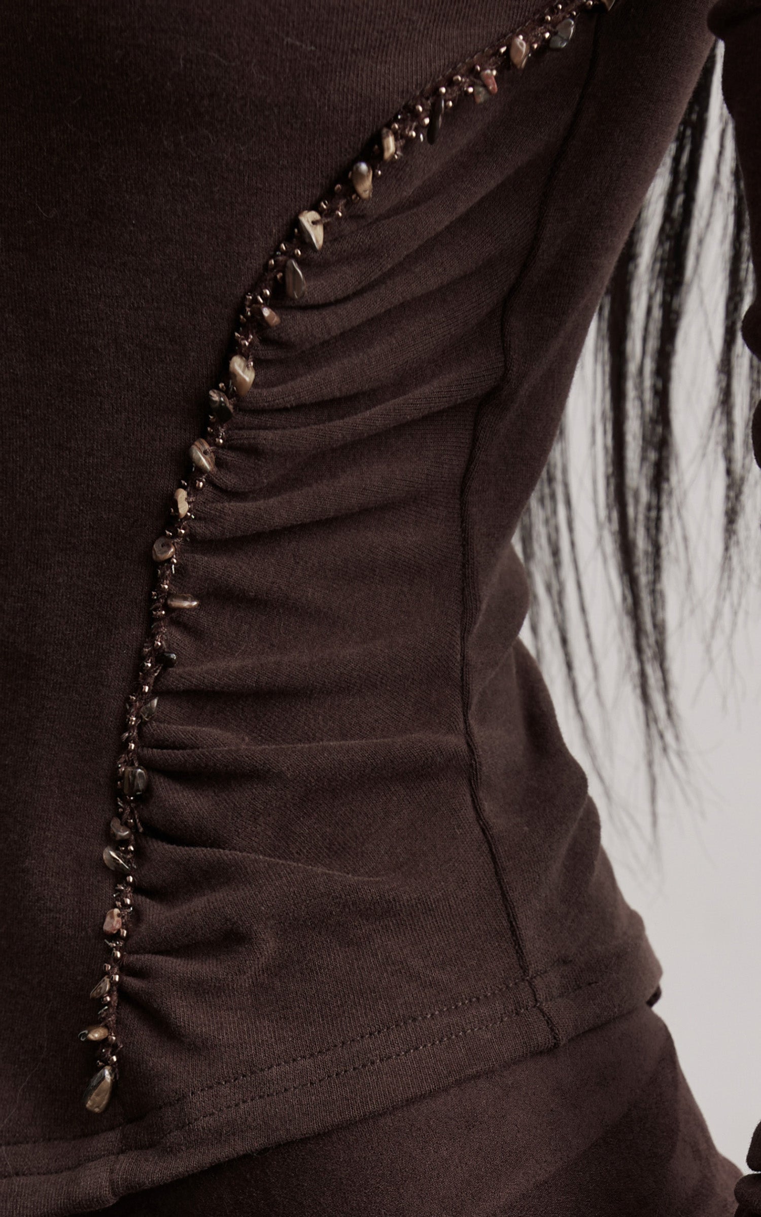 DOINDULGE Beaded Contour High-Neck Top