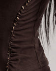 DOINDULGE Beaded Contour High-Neck Top