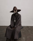 DOINDULGE Crinkled Long Coat with Contrast Inner Panel