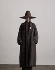 DOINDULGE Crinkled Long Coat with Contrast Inner Panel