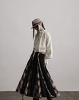 DOINDULGE Textured Gathered Sleeve Blouse