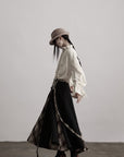 DOINDULGE Textured Gathered Sleeve Blouse