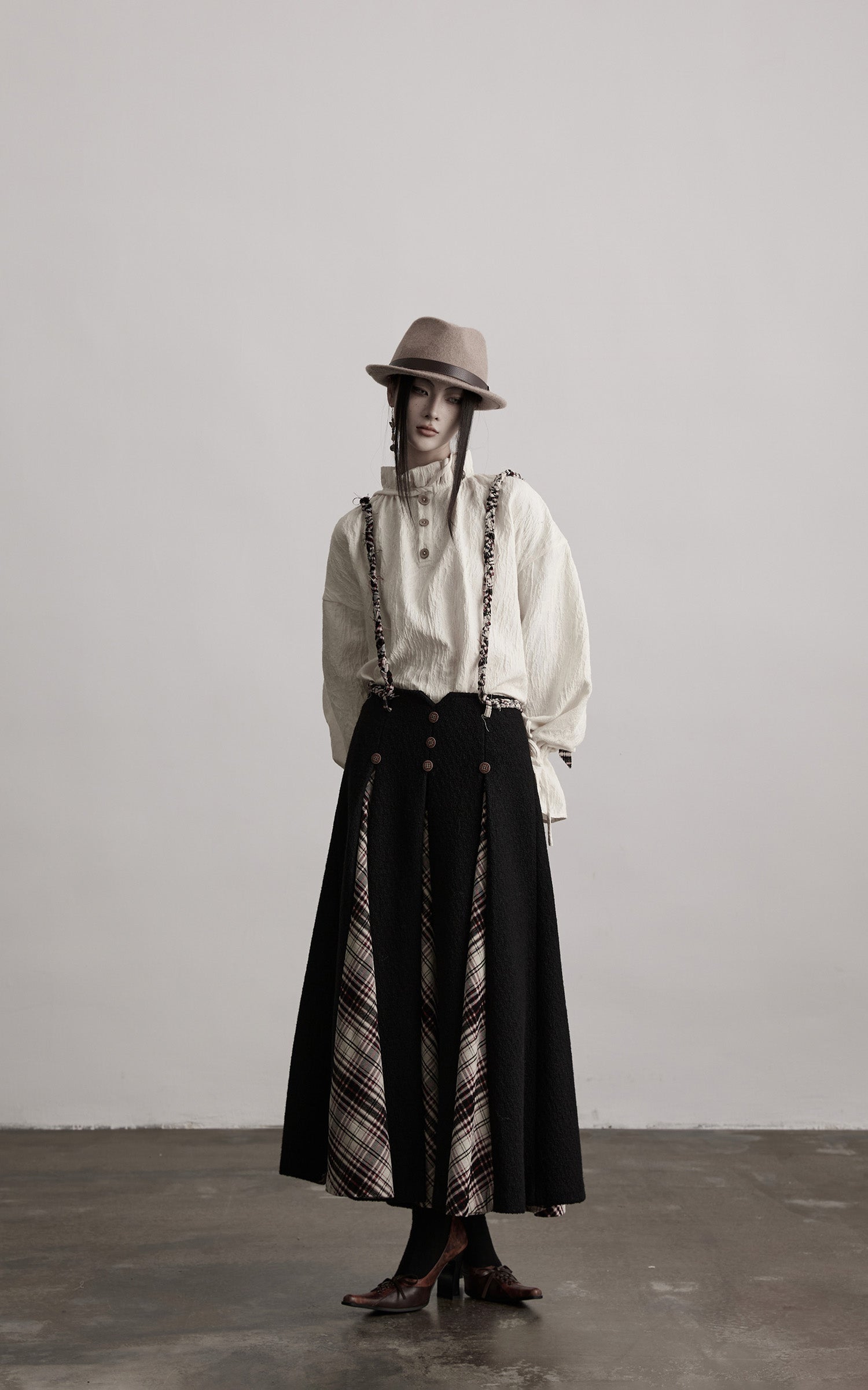 DOINDULGE Textured Gathered Sleeve Blouse