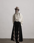 DOINDULGE Textured Gathered Sleeve Blouse