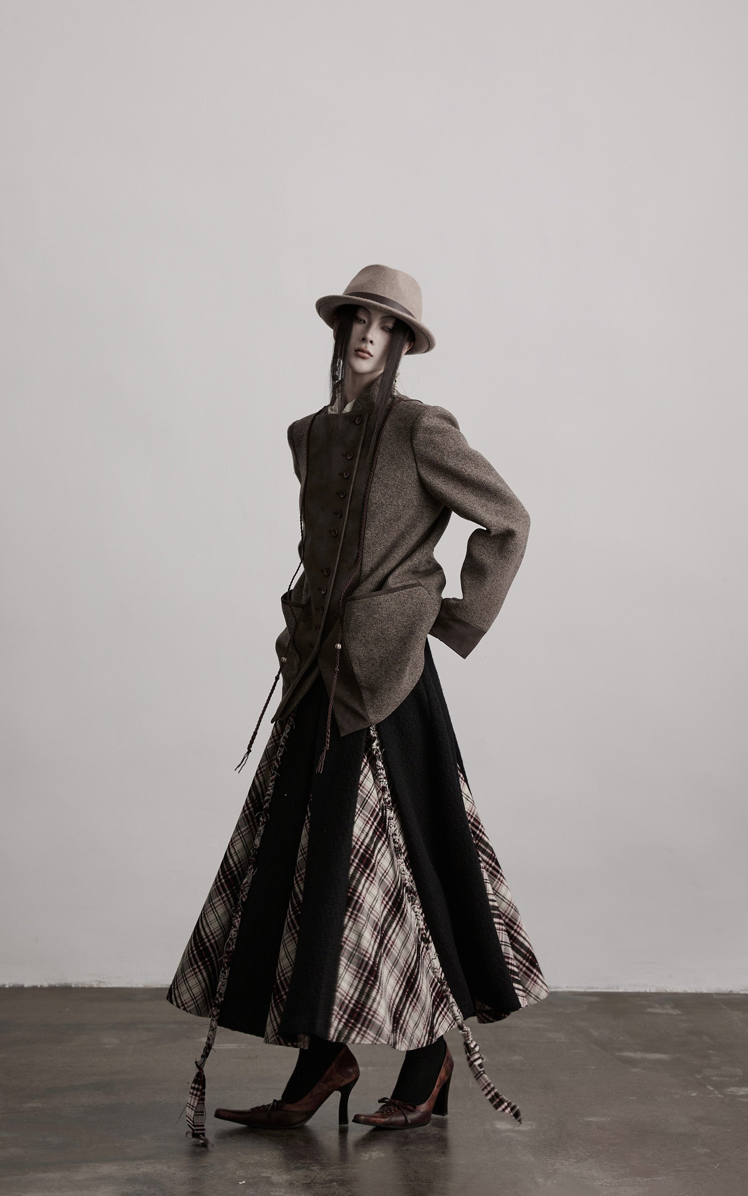 DOINDULGE Asymmetric Wool-Blend Structured Jacket
