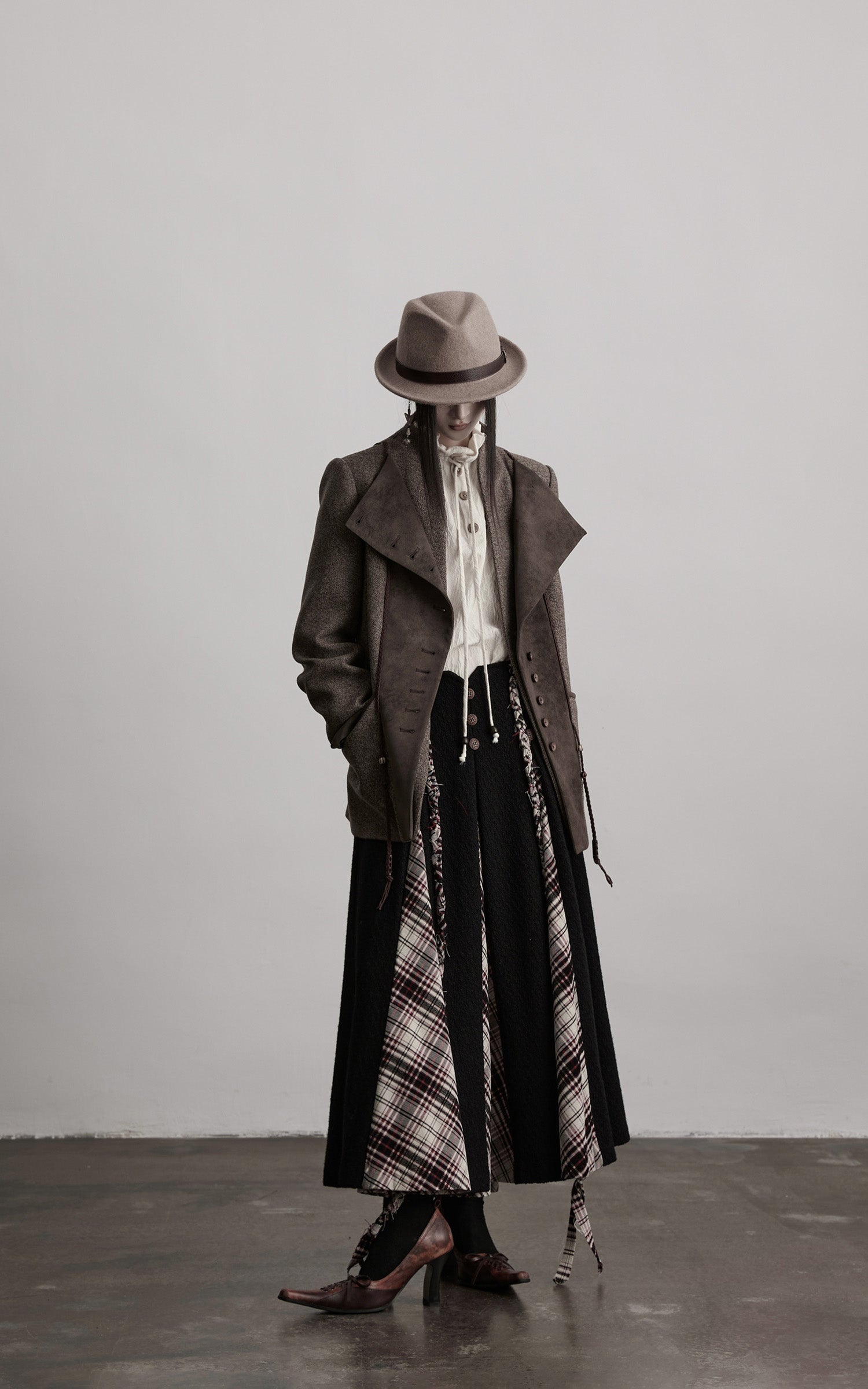 DOINDULGE Asymmetric Wool-Blend Structured Jacket