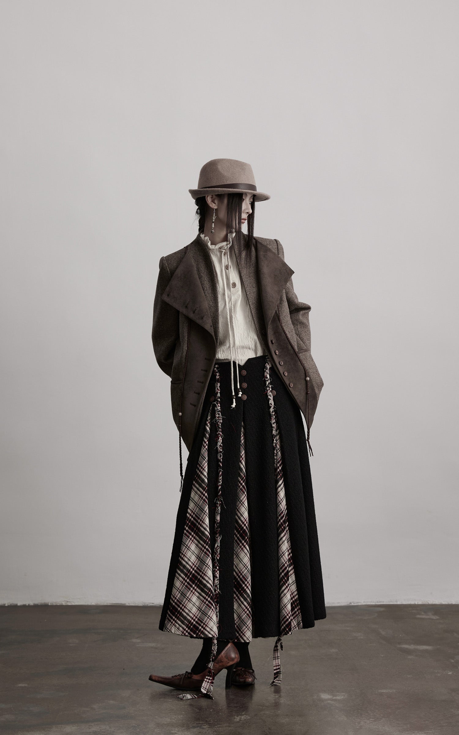 DOINDULGE Asymmetric Wool-Blend Structured Jacket