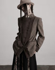 DOINDULGE Asymmetric Wool-Blend Structured Jacket