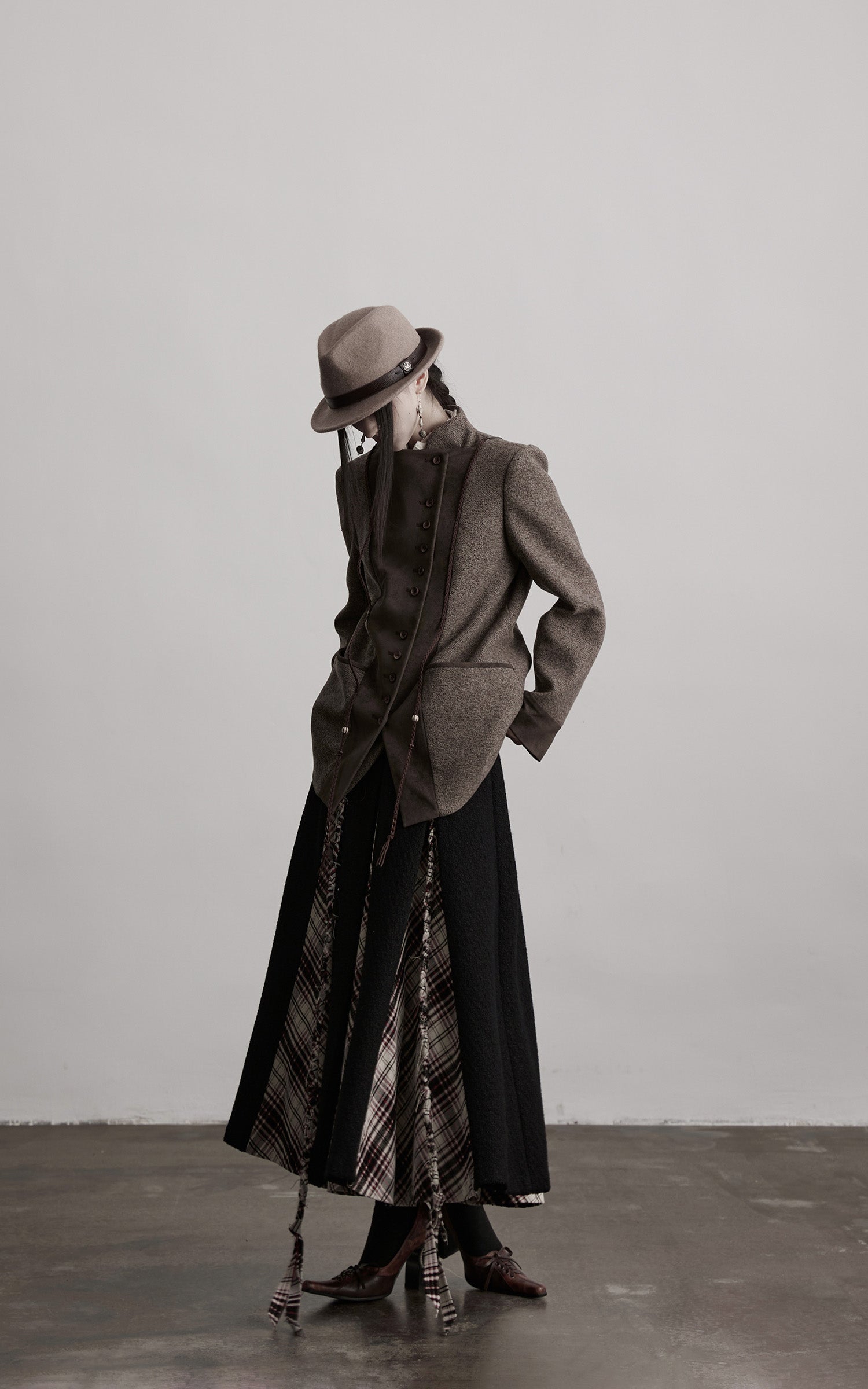 DOINDULGE Asymmetric Wool-Blend Structured Jacket