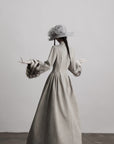 DOINDULGE Sculptural Long Coat with Faux-Fur Cuffs