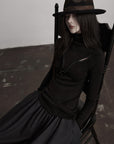 DOINDULGE Cutout Detail Stretch Knit Top