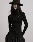 DOINDULGE Cutout Detail Stretch Knit Top