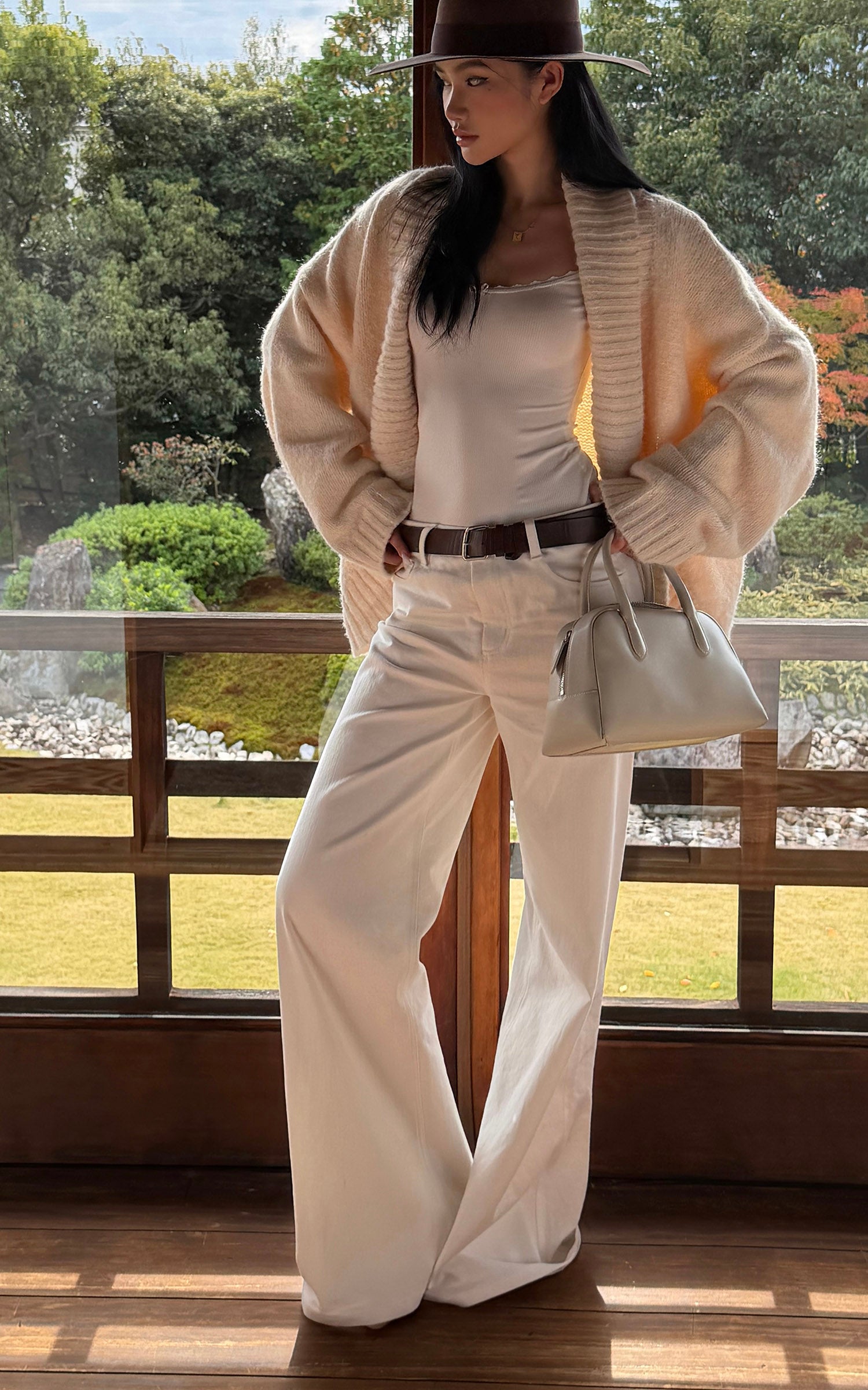 ROVENTE 소프트 니트 드레이프 가디건