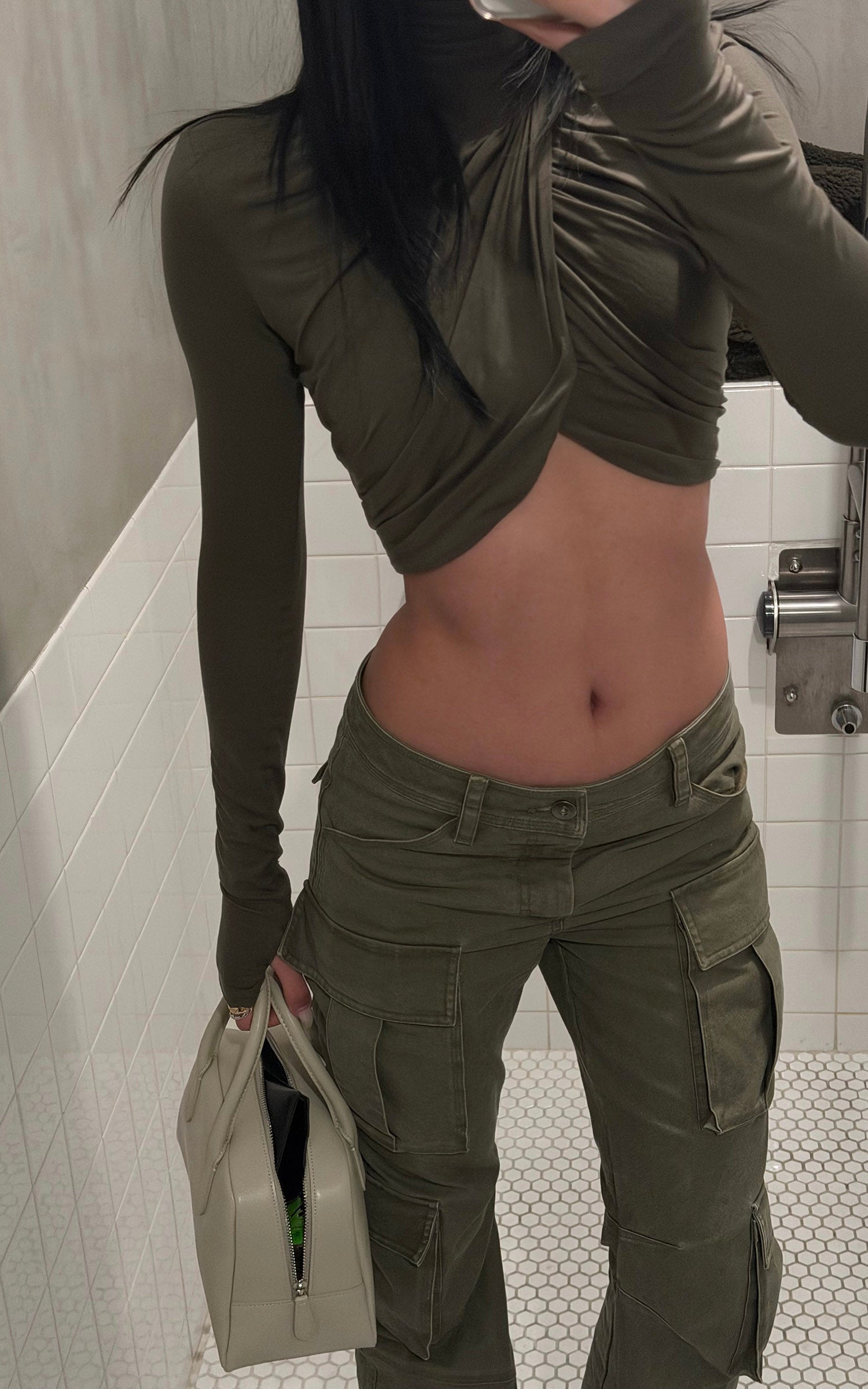 ROVENTE Haut court à col roulé drapé