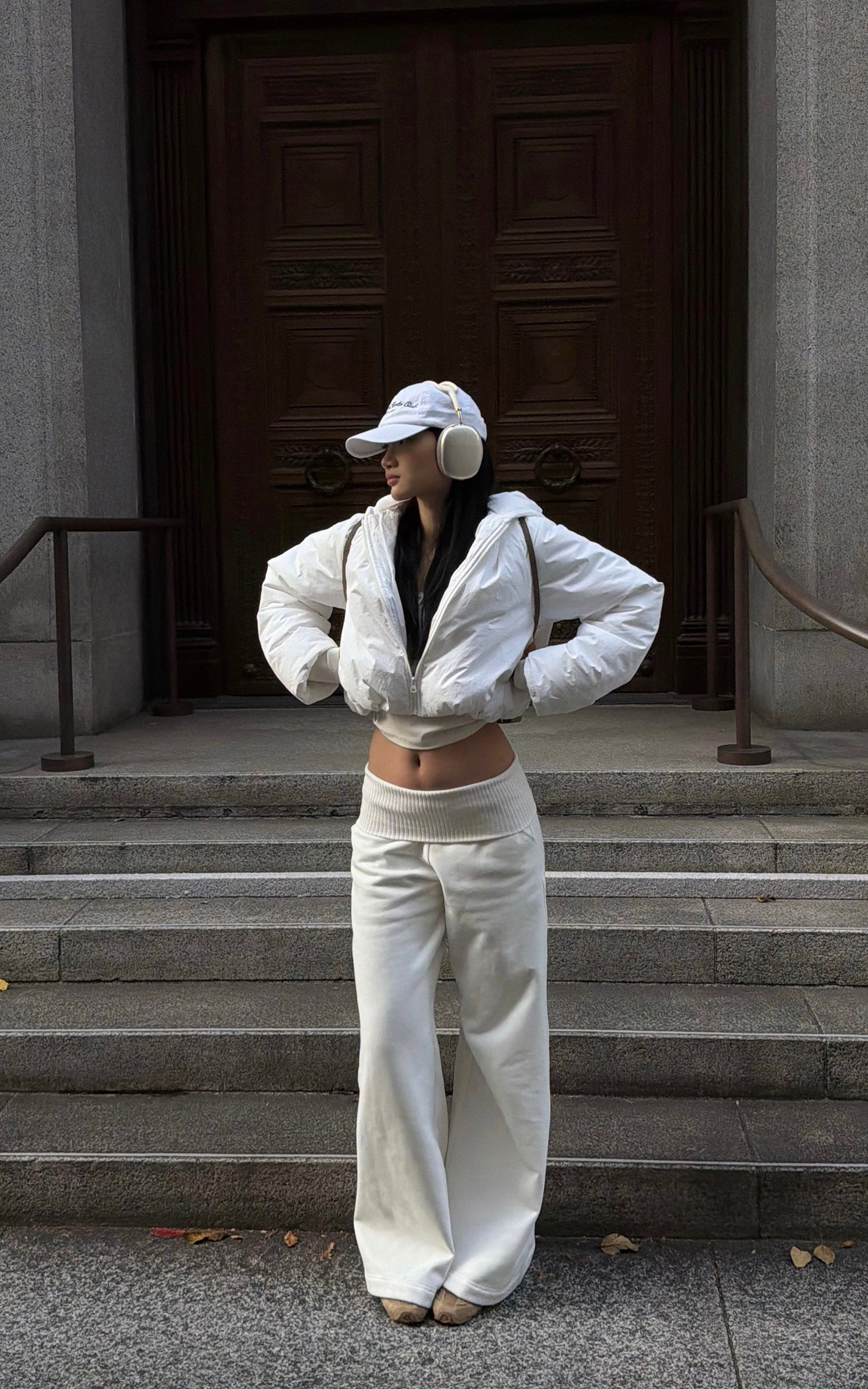 ROVENTE 하이 라이즈 와이드 레그 팬츠