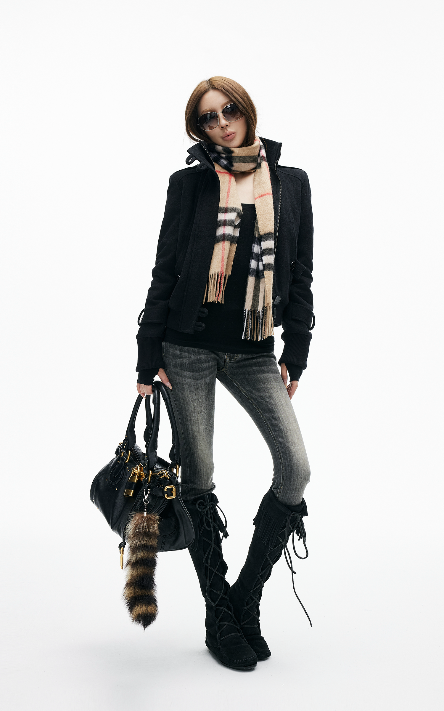 IAMXIAA 울 크롭 밀리터리 자켓