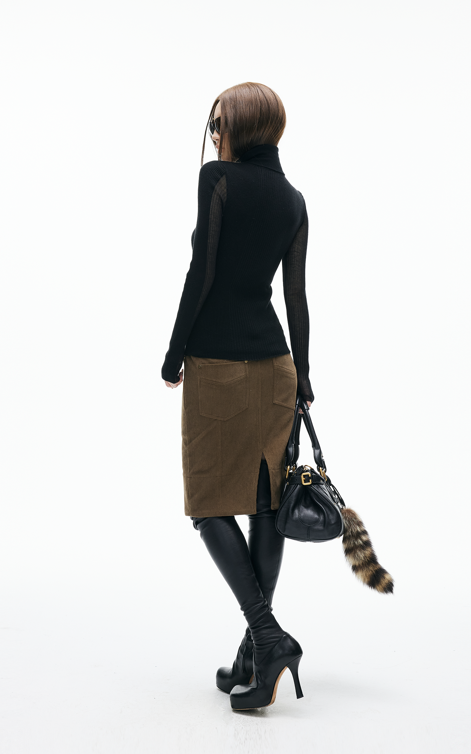 IAMXIAA Haut de base côtelé à col roulé