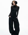 IAMXIAA Ribbed Wide Leg Casual Pants