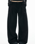 IAMXIAA Ribbed Wide Leg Casual Pants