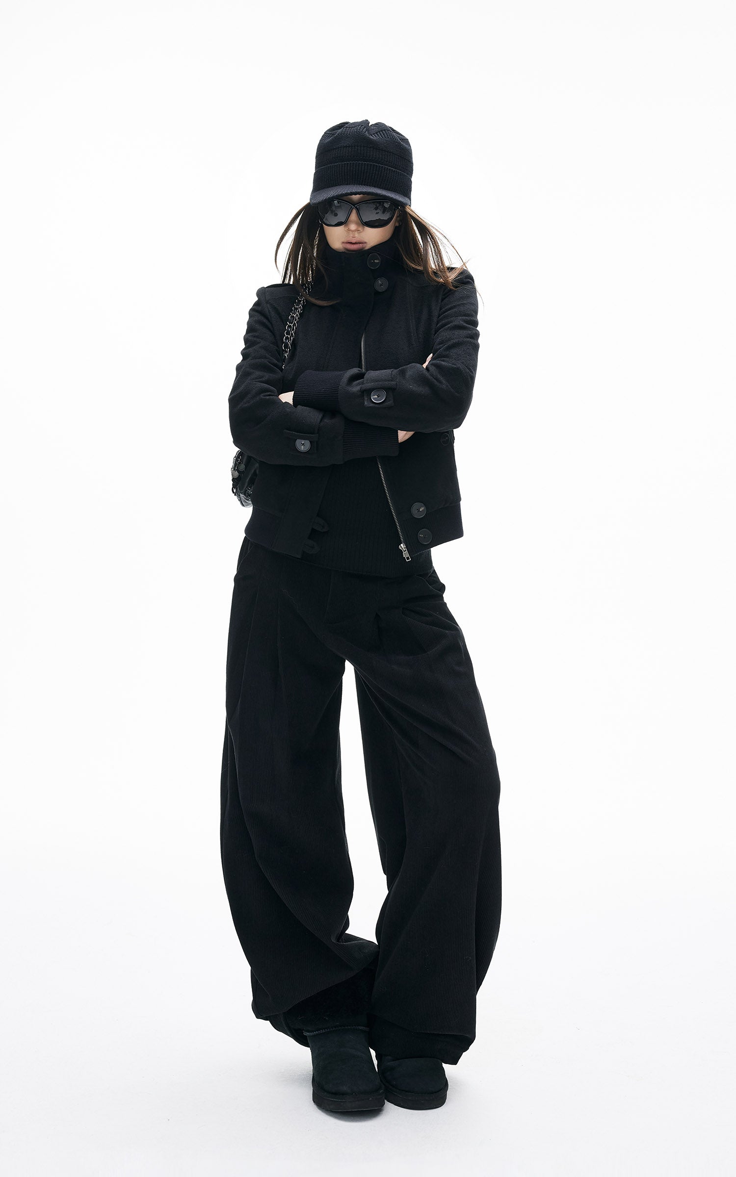 IAMXIAA 울 크롭 밀리터리 자켓